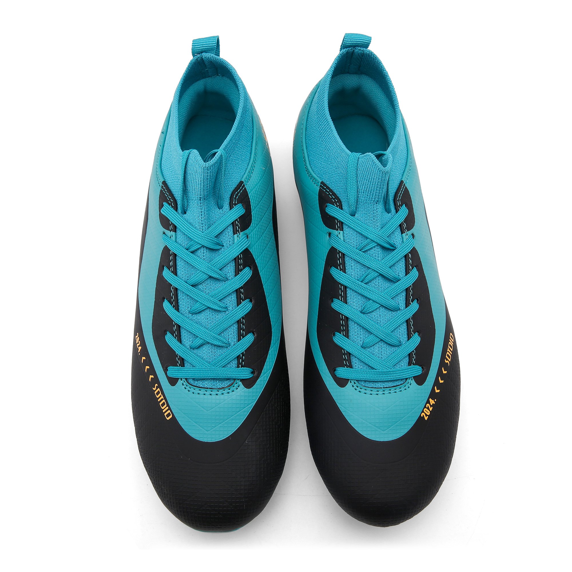 Custom Men's Soccer Shoes High-Tops Lace-Up Non-Slip Spikes Indoor Football Futsal TF Turf Cleats