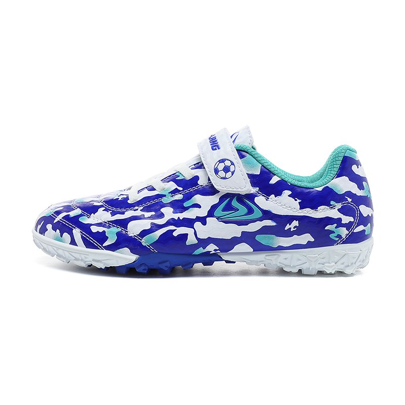 Children's TF Football Shoes Low-Top Lace Soccer Futsal Boots Hook Loop Footwear Sneakers Boys Girls Summer Winter Season US