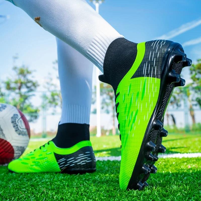 Men Soccer Shoes Training Sport Footwear 2023 Trend Men's Sneakers 34-45 Adult Kids TF/FG High Ankle Football Boots Cleats Grass