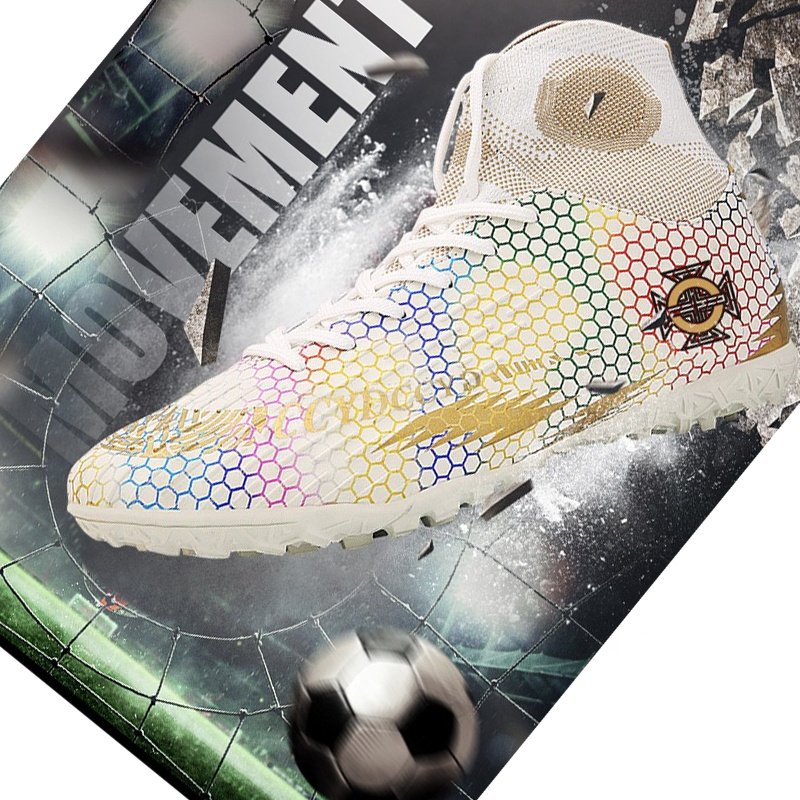 Hot Sell New Style Football boots for men High Top Leather Rubber Cheap Big or Little Boys Training School Soccer Shoes