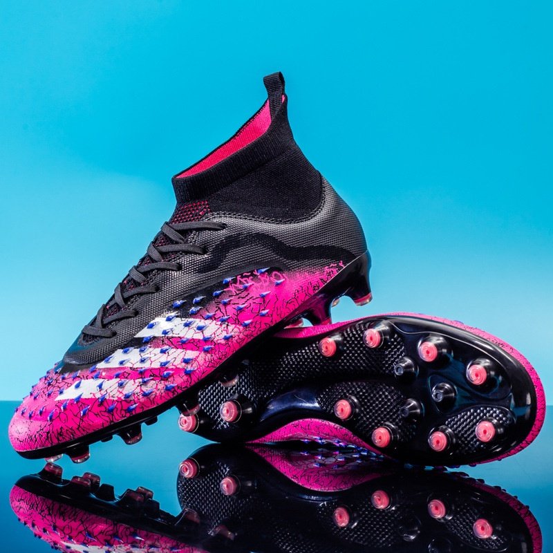 High-end Romaxi high-top soccer shoes men's women's students AG long spikes TF broken spikes athletic training shoes EVA