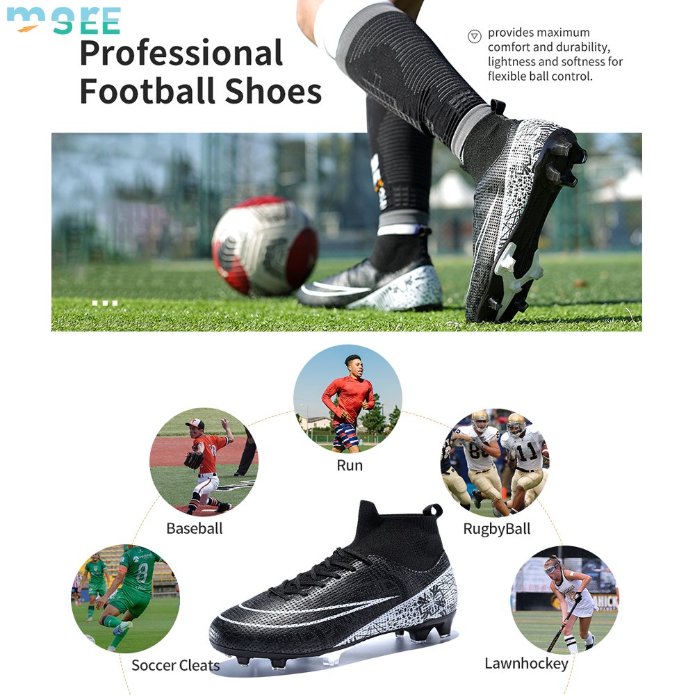 SeeMore Soccer Cleats Turf Soccer Shoes Outdoor AG FG TF Training Sneakers Original Football Boots