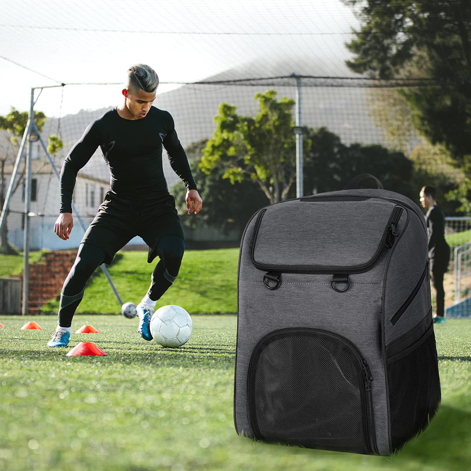 OEM Youth Sports Equipment Bags With Shoes Compartment Large Training Gym Basketball Volleyball Football Soccer Backpack