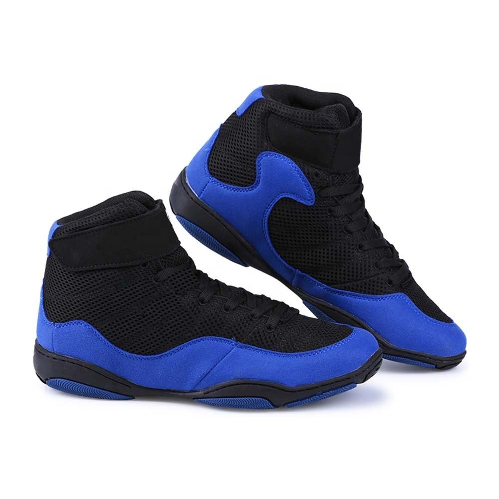 High Quality PU With Mesh Wrestling Shoes Squat Combat Fight Fitness Gym Training Black Boots Boxing Shoes for men