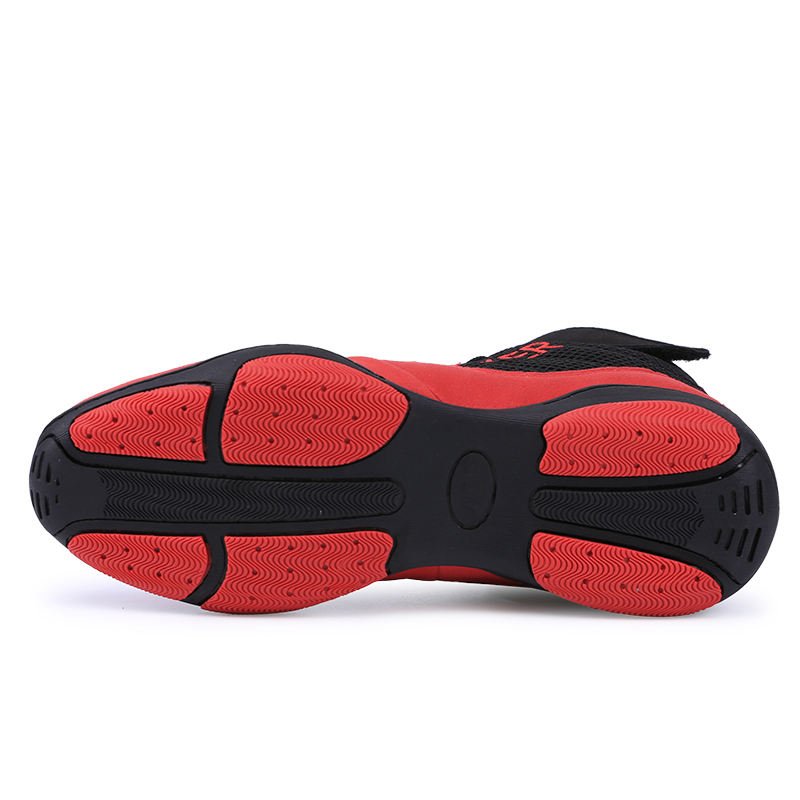 High Quality PU With Mesh Wrestling Shoes Squat Combat Fight Fitness Gym Training Black Boots Boxing Shoes for men
