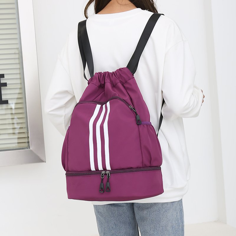 Polyester Shopping Drawstring Bag Draw String Bags Sport Gym Backpack Shopping Bags With Logos with Shoe Compartment