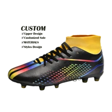 ODM OEM Factory Custom Soccer boots men's TF crushed spikes AG Football Match Training Winning Shoes Boy Soccer Shoes For Man