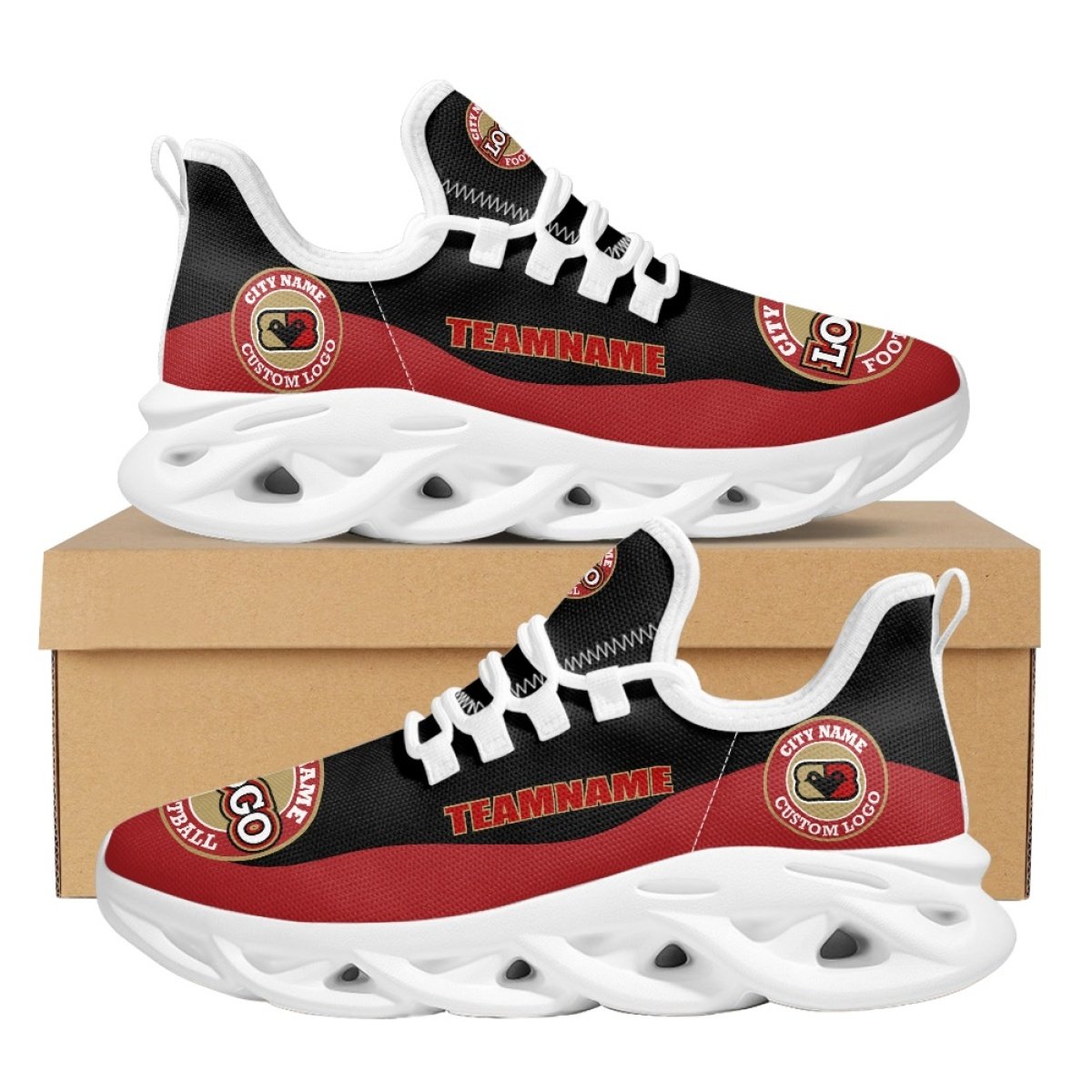 Fashion Trademark Soccer American Football Team Shoes Flat Sports Sneakers Unisex Women Men Casual Custom Sneakers Shoes Logo