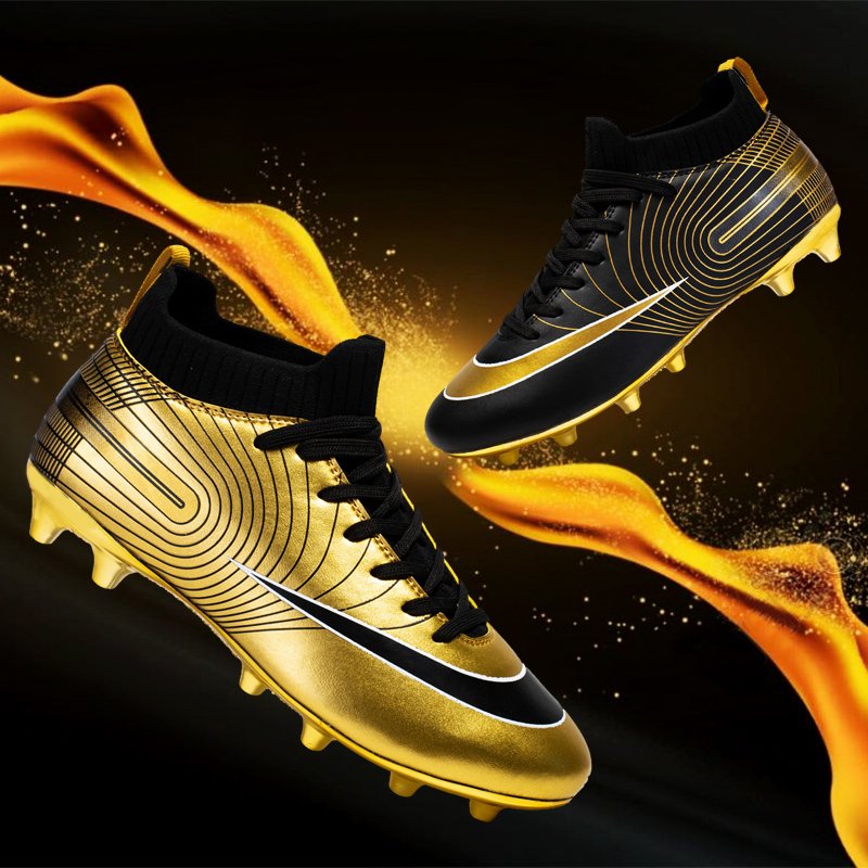 Golden Spikes Sneakers Soccer Shoes football trainer shoes fashion Student Soccer Shoe
