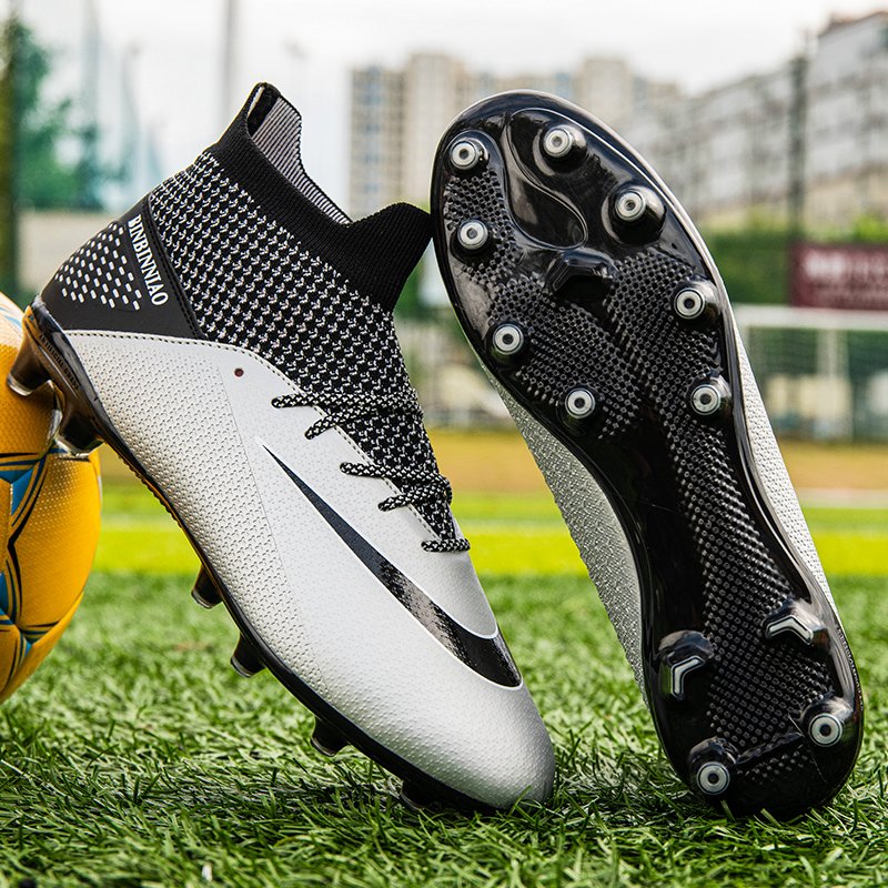 Plus Big Size 36-49 High Ankle Sneakers Men FG Soccer Shoes Kids Outdoor Cleats Long Spikes Profession Chaussure Football Shoes