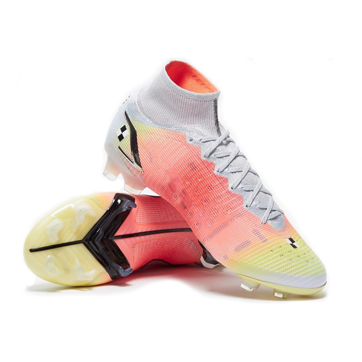 Drop Shipping Large Size Unisex FG Spike Football Shoes 2021 Breathable High Top Sock Soccer Shoes Men Training Sport Sneakers