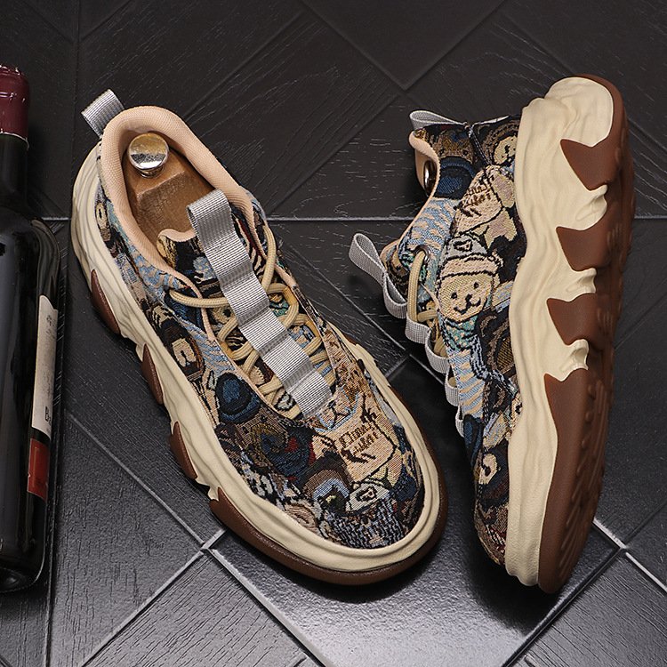 2024 Autumn New Men's Casual Sports Shoes Soft Sole Flat Lace-Up Walking Skateboard Shoes Durable Canvas Upper EVA/Rubber Insole