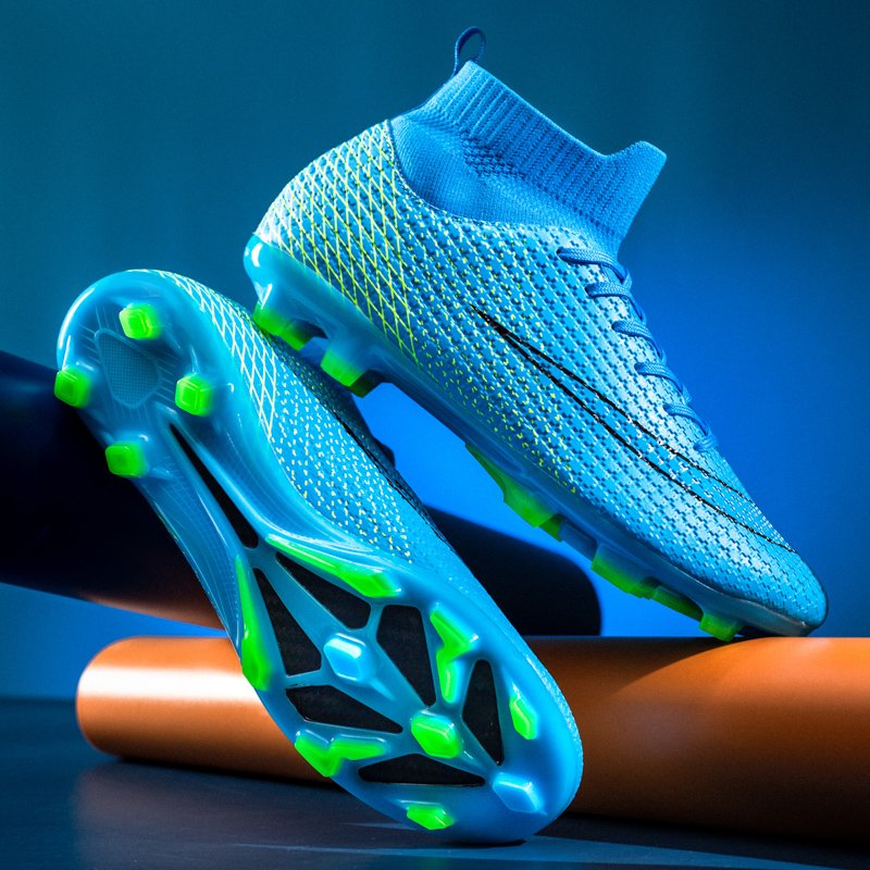 Professional futsal shoes Unisex Outdoor Training Football Shoes Cr7 High Ankle Impact Resistant Football Boots Soccer Cleats
