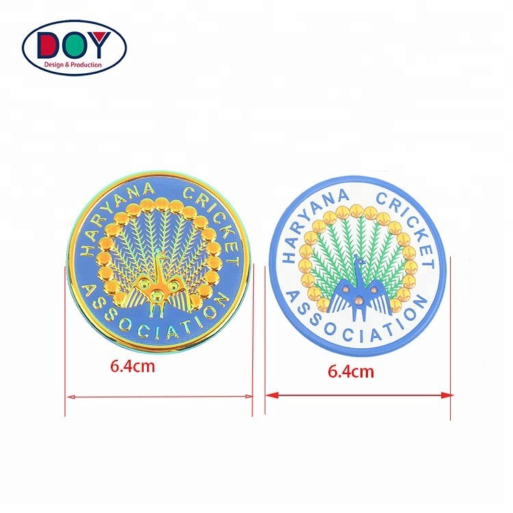 Printing Labels Wholesale Custom Screen Printed Embossed 3D Golden Logo Soft TPU Patches for Clothing