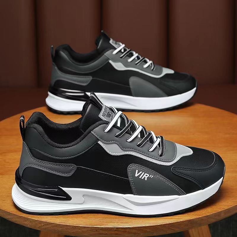 2024 Fashion new men's leisure sports increase walking shoes sports skateboard shoes lace-up walking shoes
