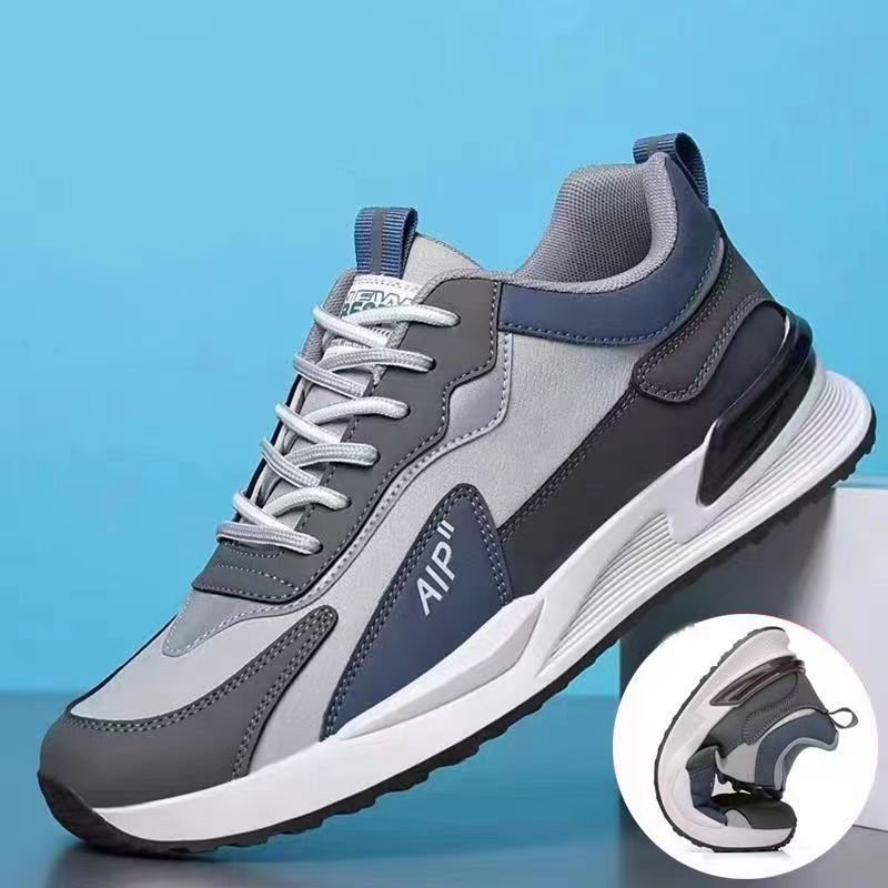 2024 Fashion new men's leisure sports increase walking shoes sports skateboard shoes lace-up walking shoes