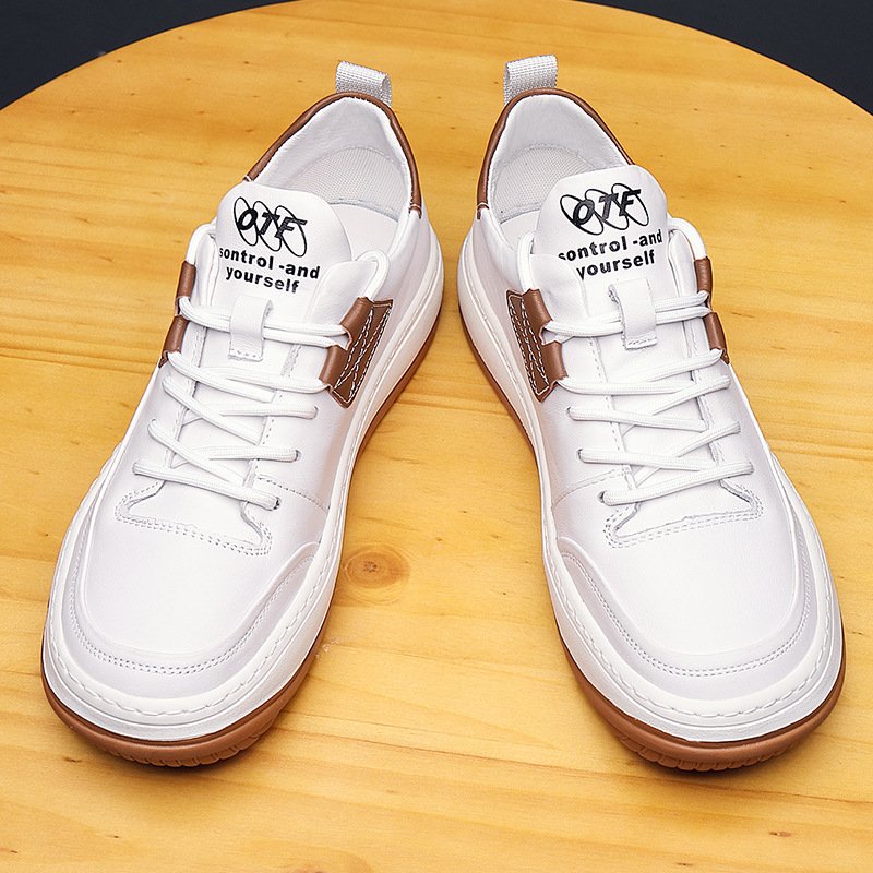2024 new men's fashion casual sports shoes soft sole increase wear-resistant casual skateboard shoes lace-up walking shoes