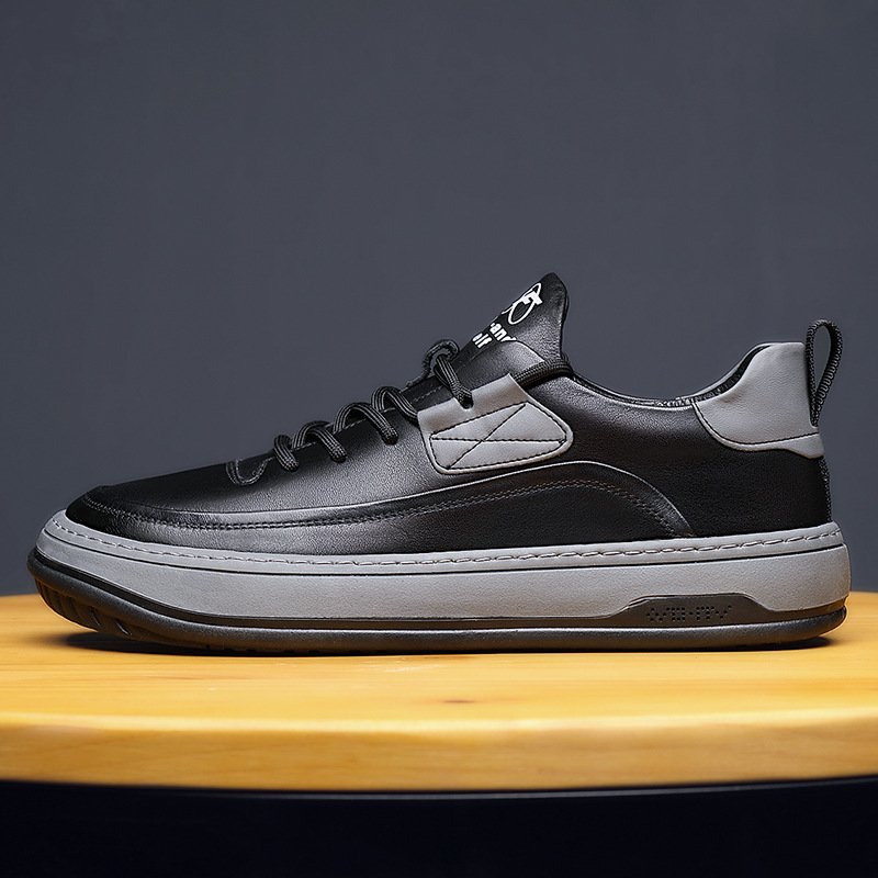2024 new men's fashion casual sports shoes soft sole increase wear-resistant casual skateboard shoes lace-up walking shoes