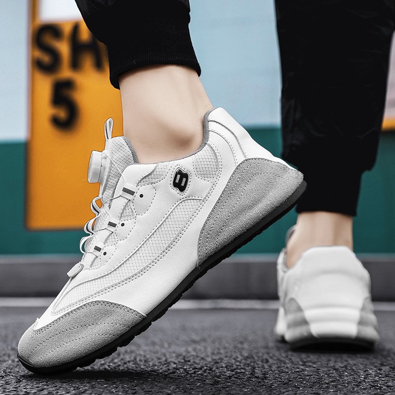 Hot Sell Men's Shoes Casual Mesh Up Breathable Round Toe Low Top Rotary Buckle Outdoor Men's Wailking Shoes