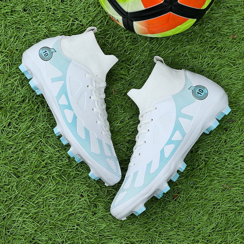 Explosive soccer shoes high top professional match shoes adult students training spikes TF FG soccer shoes