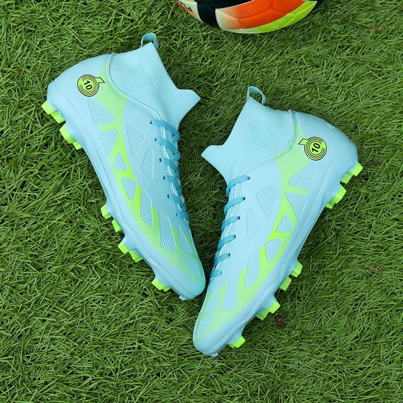 Explosive soccer shoes high top professional match shoes adult students training spikes TF FG soccer shoes