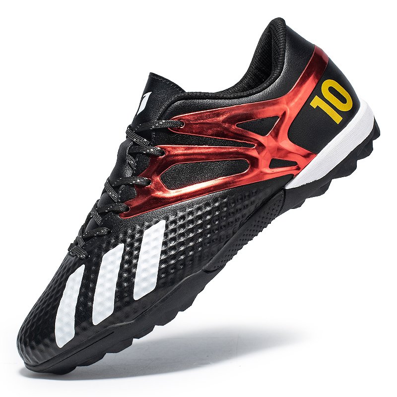 Men's Gold Plated Tech FG Futsal Boots Non-Slip Rubber Outsole Football Sneakers for Soccer for All Seasons