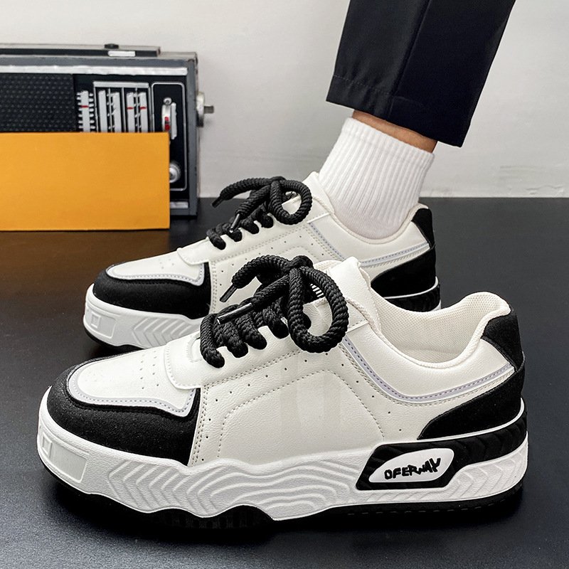 Autumn and winter fashion design new men's casual sports shoes soft sole increase casual skateboard shoes lace-up walking shoes