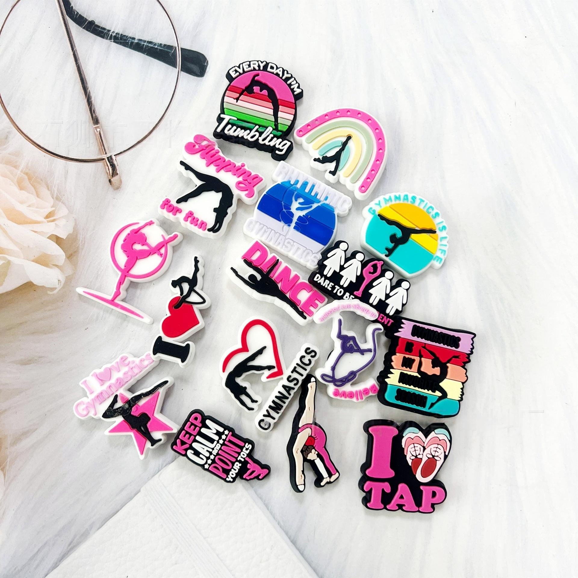 RTS 2024 New Arrivals Wholesale shoes charms Sports gymnastics swimming surfing Shoe decoration clog charms for garden shoes