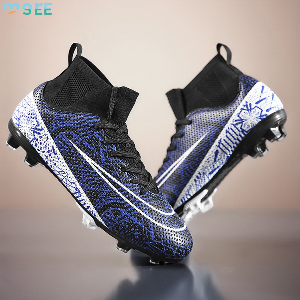 SeeMore Mens Soccer Cleats Indoor Turf Lightweight Original Training Soccer Shoes Soft Ground Athletic Football Boots Outdoor