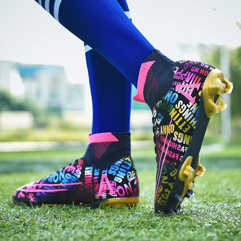 Soccer Shoes With Metal Knobbs Football Pk Boots 5 Men Cleats Boys Gold Importers 3D Shoe Graper Crampoane De Fier Shoe..Salams