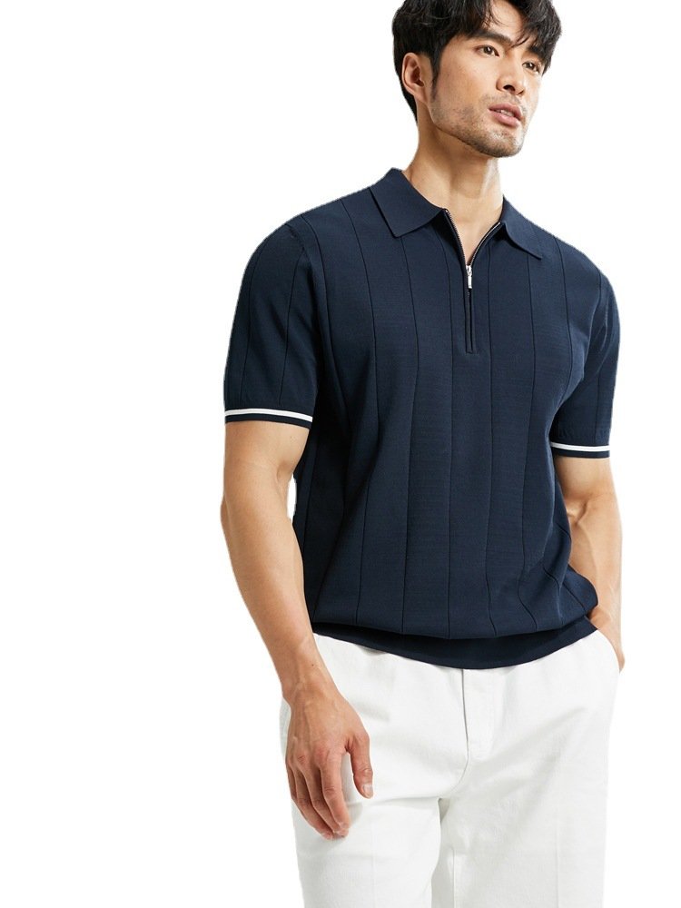 Formal Collar White Mens Polyester Polo Shirt Wholesale Customized Logo Design Casual Custom Logo Blank Short Sleeve T Shirt