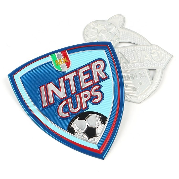 U-Meking Custom Silk Screen Printed 3D Embossed Soft TPU Football Club Logo high frequency Patch for Polo Shirts