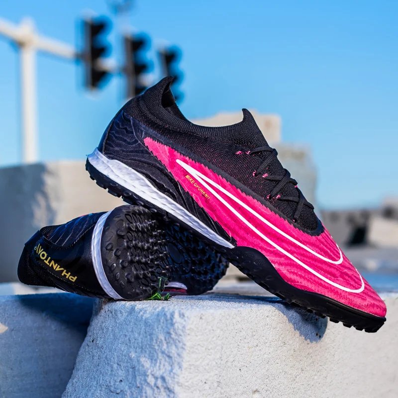 Soccer Shoes Football Boots Man's High Ankle Sneakers Men Outdoor Cleats Boots Long Spikes Soccer Shoes size 36-45