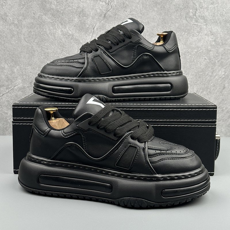 Fashion design autumn and winter new men's casual sports shoes soft sole increase sports skateboard shoes lace-up walking shoes