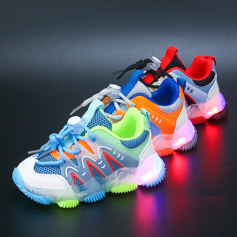 1-6-Years Soft Sole Kids Flashing Lighted Sport Shoes Boys Children Casual Breathable Led Light Sneakers Shoes For Kids