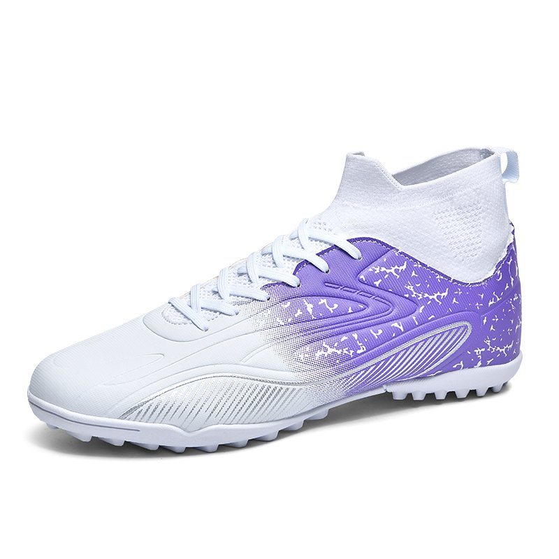 Cross-border Hot Sale Football Boots High Top Gold Spiked Sneakers Custom Design Futsal Soccer Shoes Weight