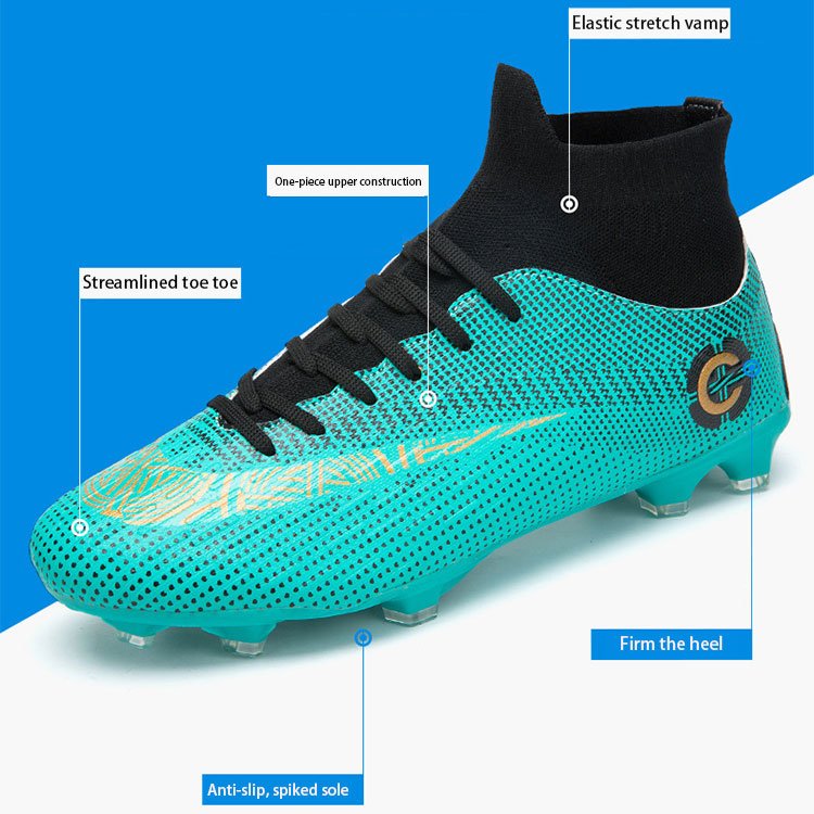 OEM Factory Soccer Shoe For Men Cut Sneaker Shoes 2021 New High-top Knit Football Boots High Top