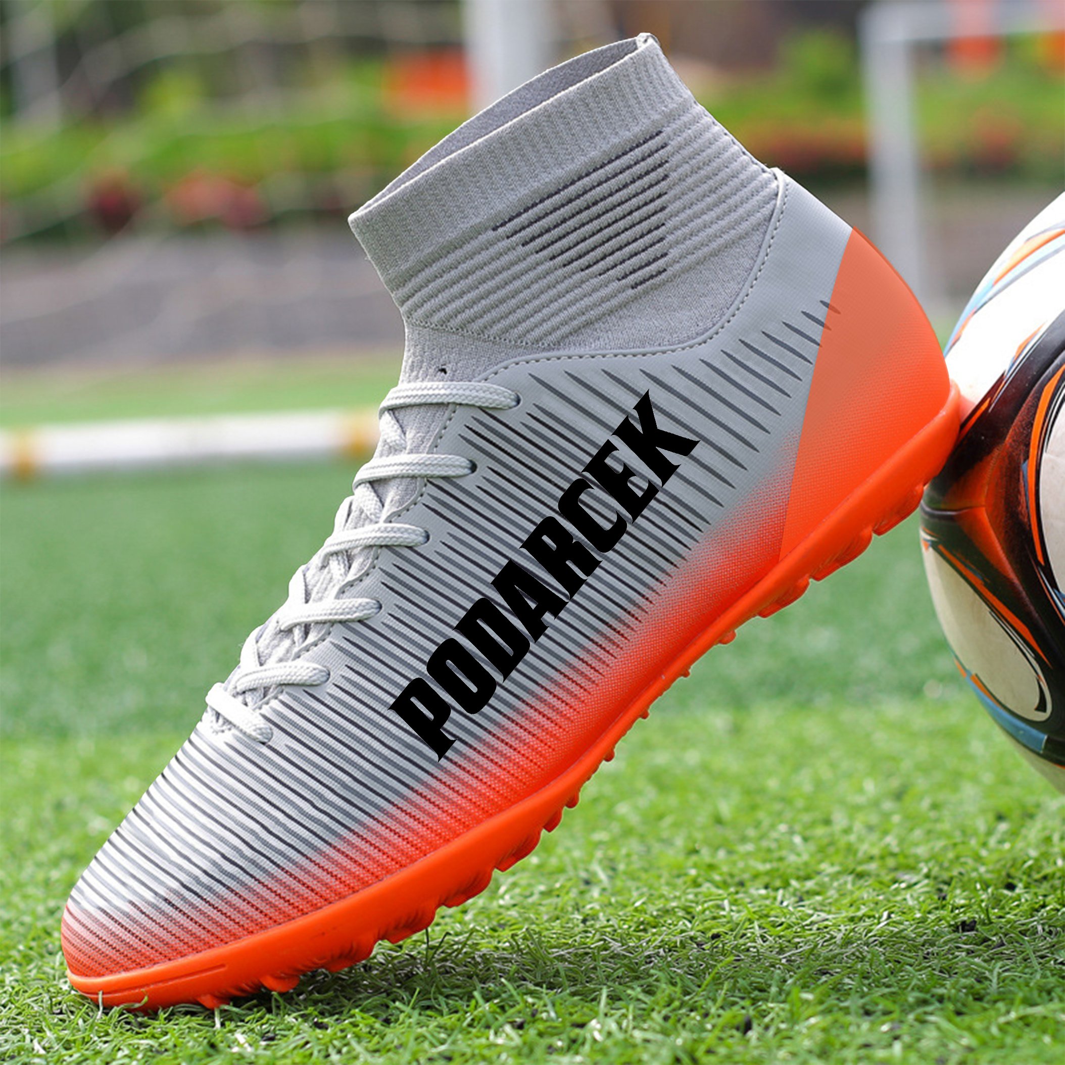 Indoor Men High Ankle Football Shoes Boots Professional Futsal Turf SG Chuteiras De Futebol Soccer Shoes