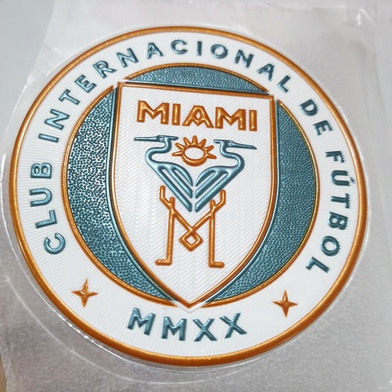 Customizable high frequency tpu patches with 3d logo in TPU Soccer Patches Sports Flock Heat Transfer Iron-On Backing for tshirt