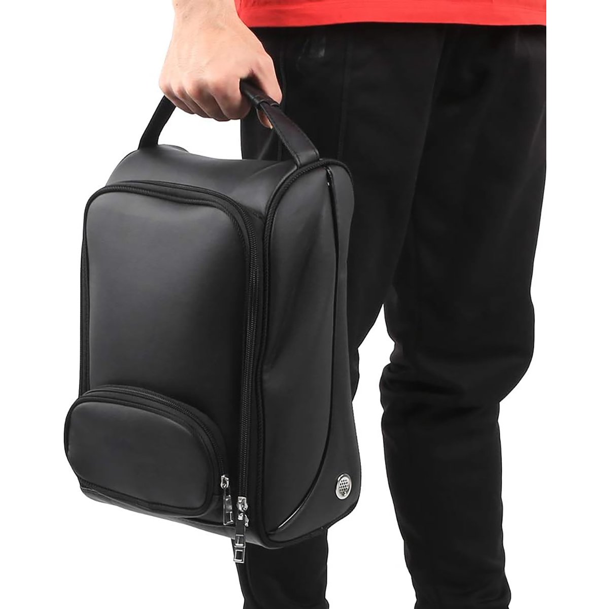 custom logo men leather basketball soccer gym sport urban travel golf protective sneaker dust transport zipper shoe bag
