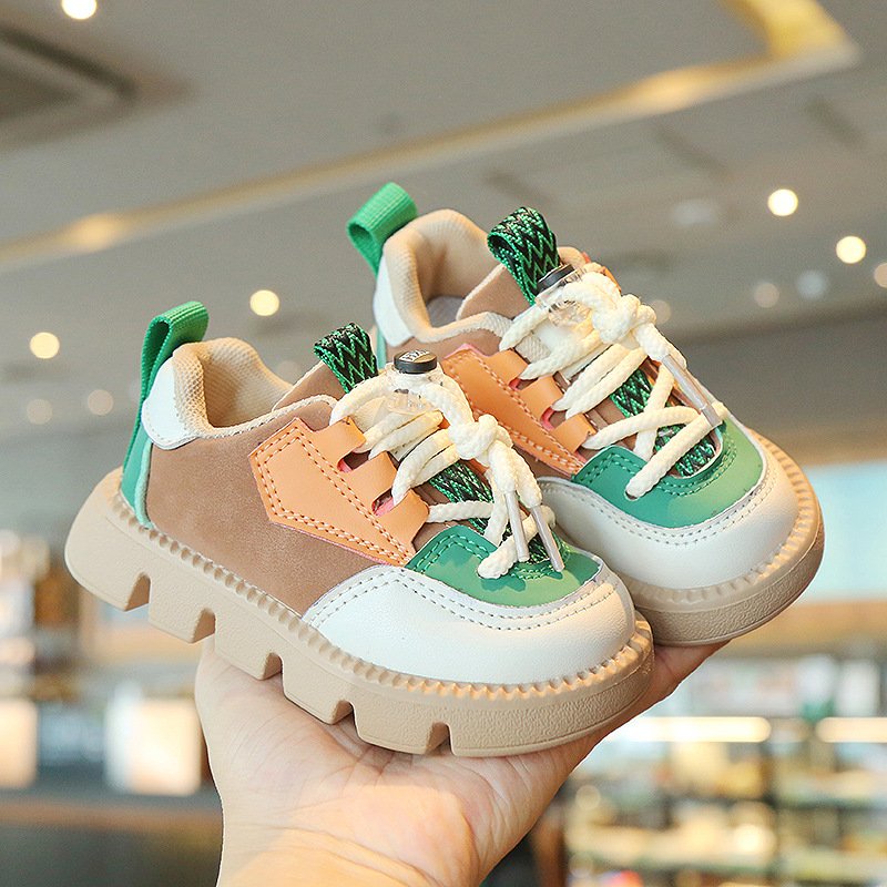 children's non-slip casual shoes boys and girls trend soft soles comfortable sports shoes baby fashion color matching shoes