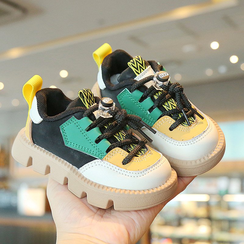 children's non-slip casual shoes boys and girls trend soft soles comfortable sports shoes baby fashion color matching shoes