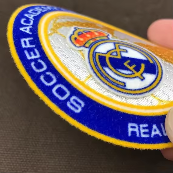 Logo Flock Heat Transfer Tatami Patches with Iron on Backing Supplier Custom Soccer Private Sports Football Shoes Customized