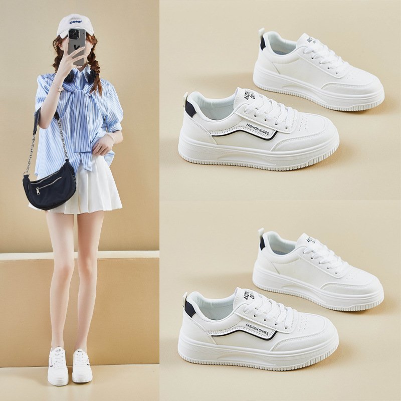 2024 Men's White Casual Sneakers New Ink Painting Board Shoes for Spring and Summer Soccer Shoes