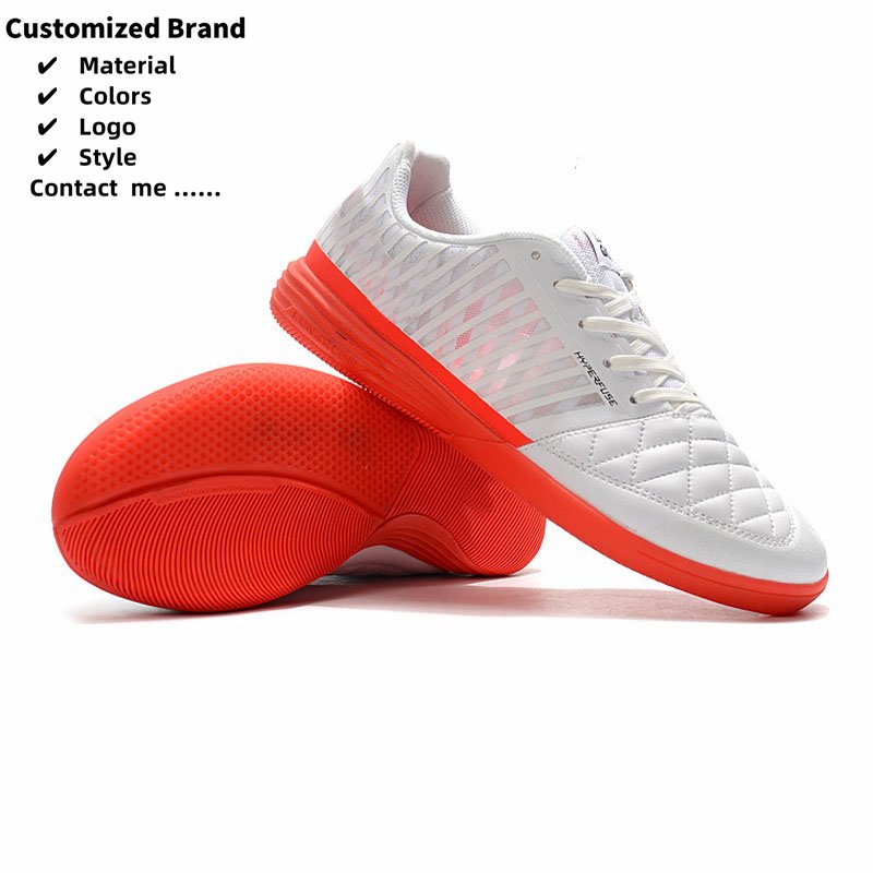 Customized high-quality men's and children's grass leather knitted fg football anti slip boots men's football shoes