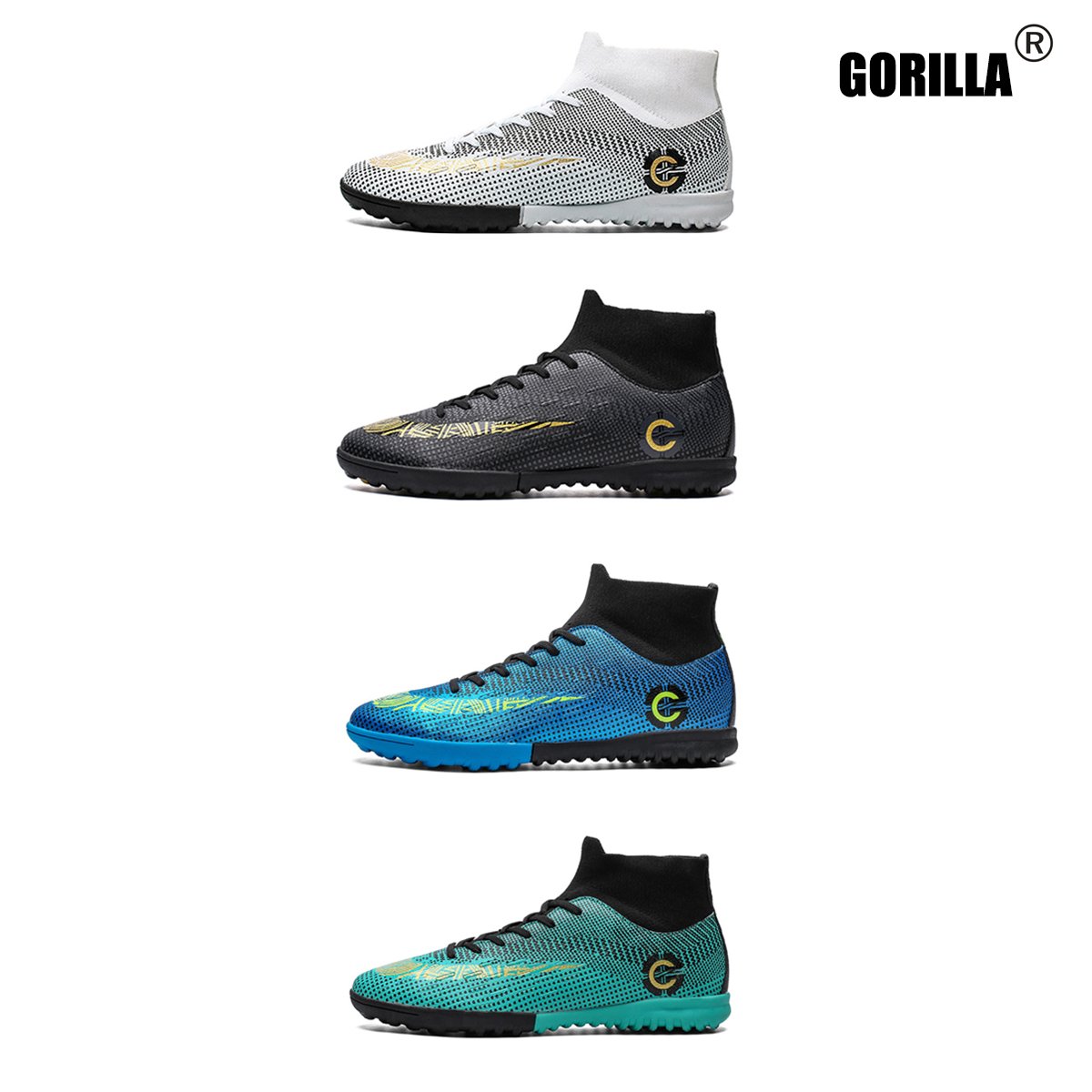 Football Shoes Soccer Shoes High-Top Spikes Boots Professional Football Training Sneakers