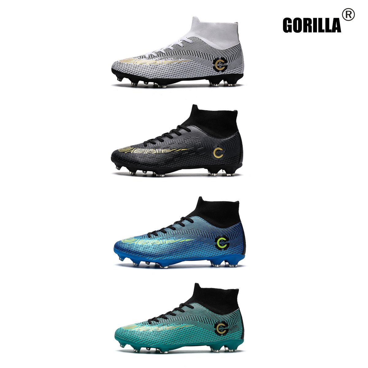 Football Shoes Soccer Shoes High-Top Spikes Boots Professional Football Training Sneakers