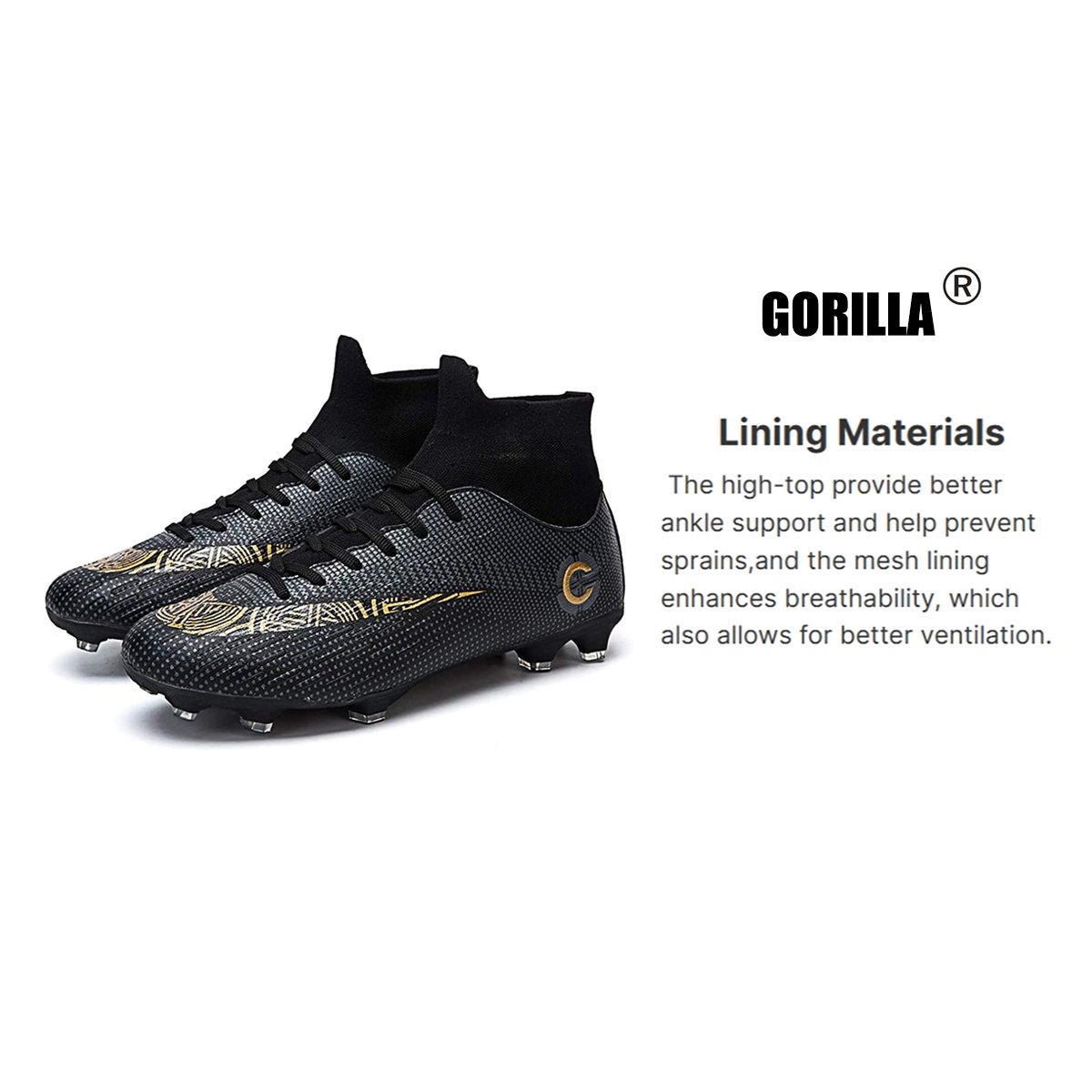 Football Shoes Soccer Shoes High-Top Spikes Boots Professional Football Training Sneakers