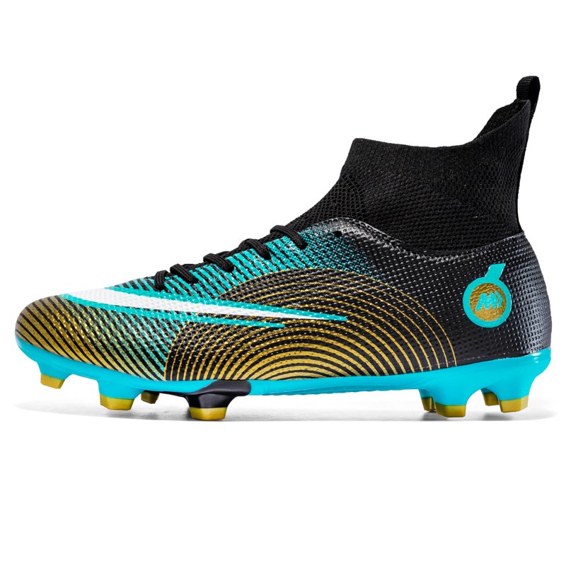 2024 wholesale Customize Men Cleats Football Boots High Top Soccer Sneakers Futsal Outdoor Fashion White Sport Shoes