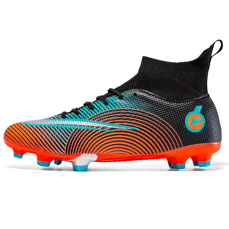 2024 wholesale Customize Men Cleats Football Boots High Top Soccer Sneakers Futsal Outdoor Fashion White Sport Shoes